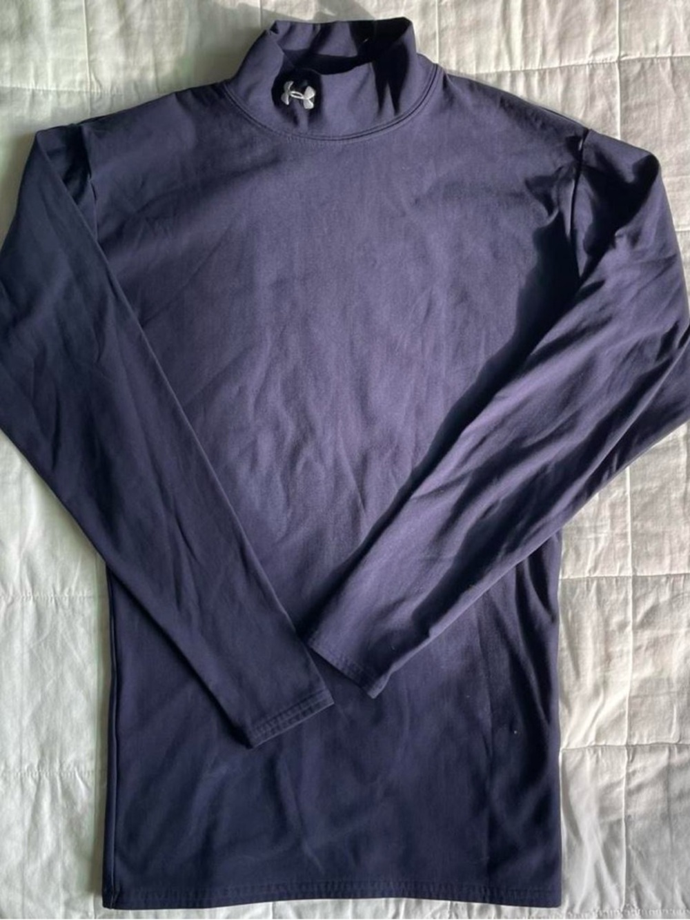 Under Armour Women's Navy Blue ColdGear Mock Neck Long Sleeve Shirt - M